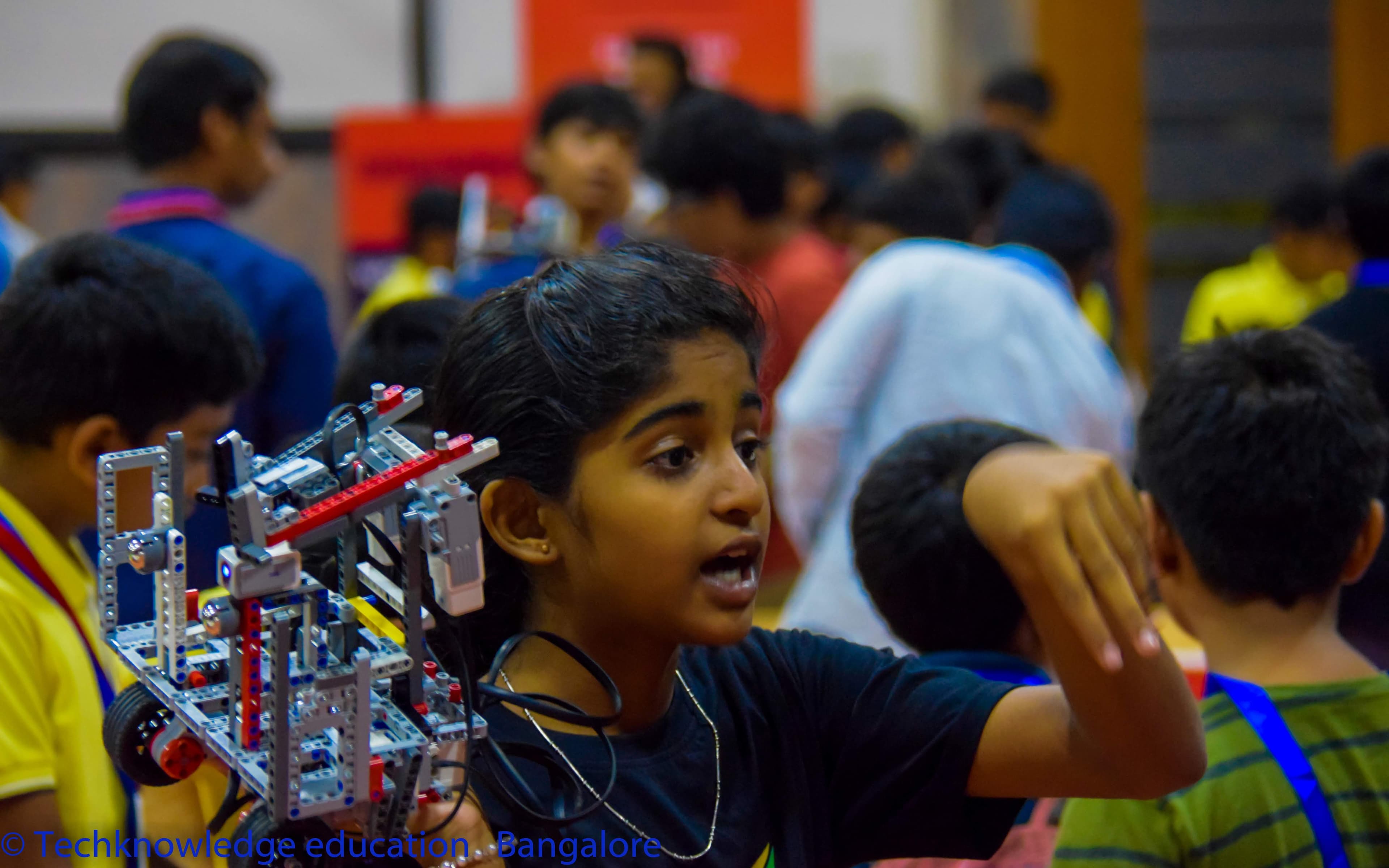 On stage at the robotics league