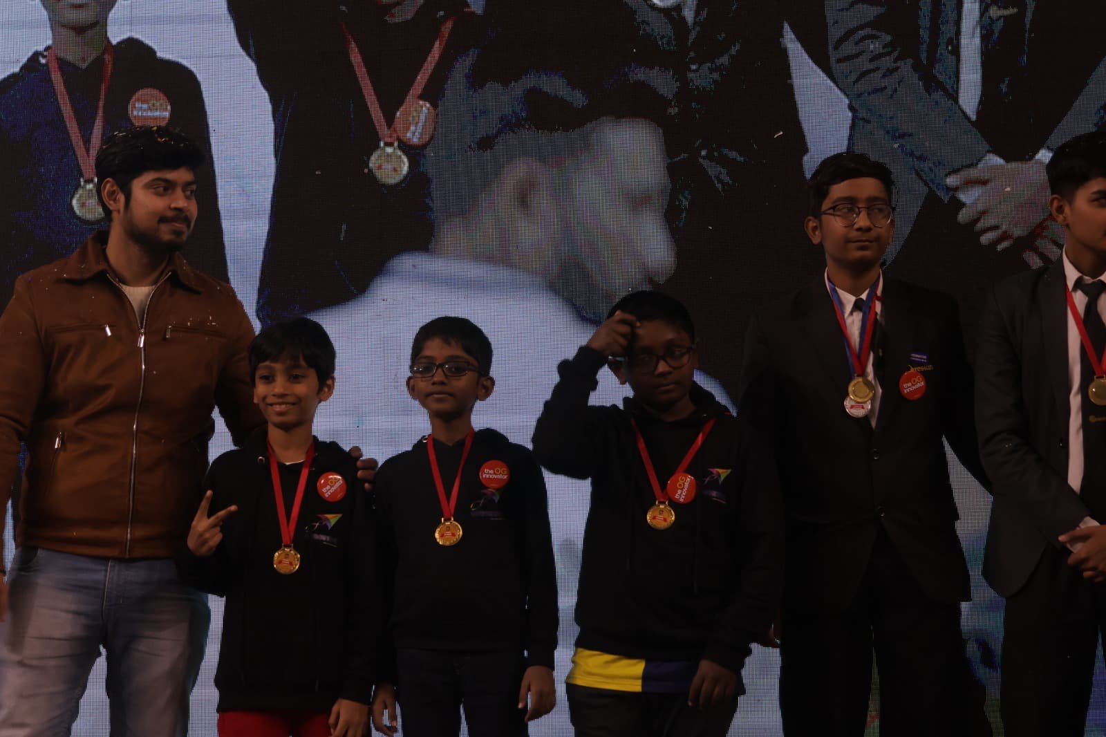 Proud team with their creation